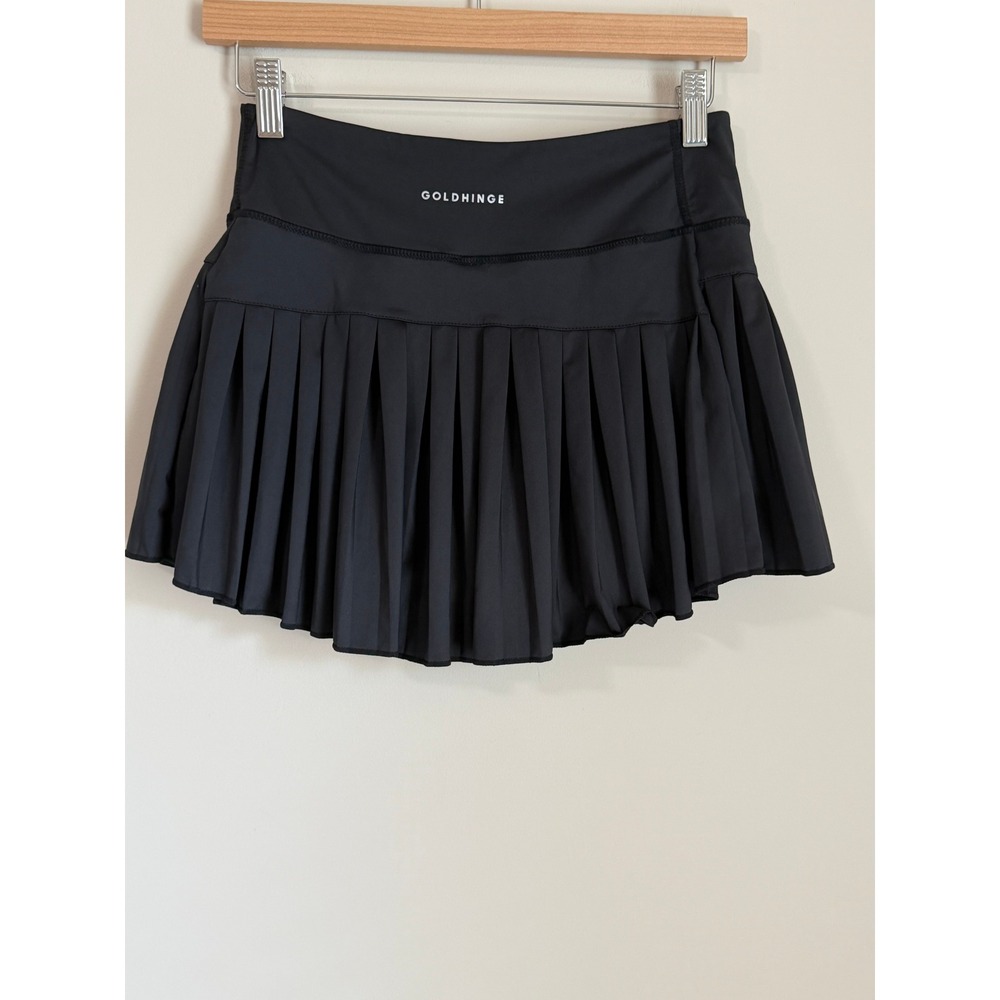 Goldhinge Pleated Tennis Skort Skirt Womens Size M Black Athletic Pickleball
